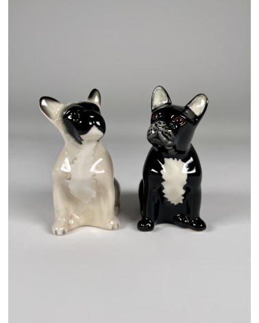 French Bulldog - Salt and pepper shaker Quail Ceramics pots set shaker cute unique cool