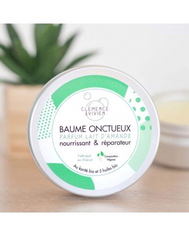 Baume oncteux - Parfum Lait d'amande Clémence et Vivien cosmetique naturel de qualité vegan