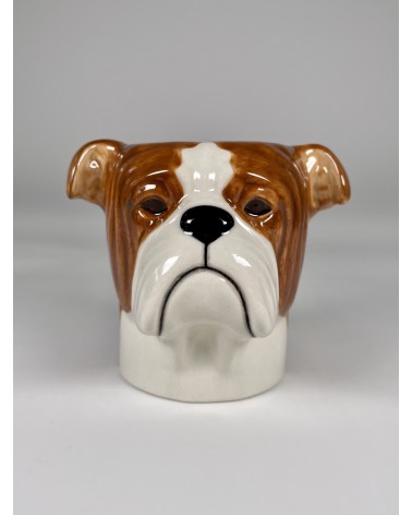 Bouledogue Anglais - Porte crayon & stylo, Petit pot de fleur Quail Ceramics bureau original design pour plantes intérieur à ...