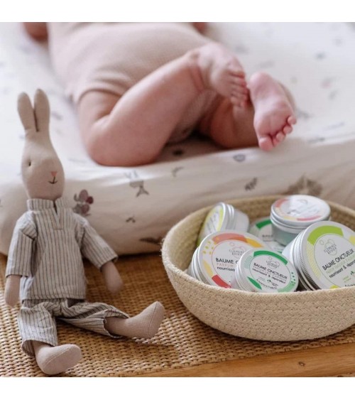 mini Baume oncteux - Parfum Lait d'amande Clémence et Vivien cosmetique naturel de qualité vegan