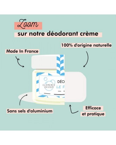 Peau sensible - Mandarine - Déodorant naturel, déo bio en crème Clémence et Vivien cosmetique naturel de qualité vegan