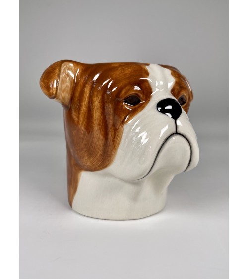 Bouledogue Anglais - Porte crayon & stylo, Petit pot de fleur Quail Ceramics bureau original design pour plantes intérieur à ...