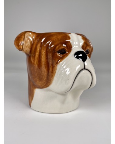 Bouledogue Anglais - Porte crayon & stylo, Petit pot de fleur Quail Ceramics bureau original design pour plantes intérieur à ...