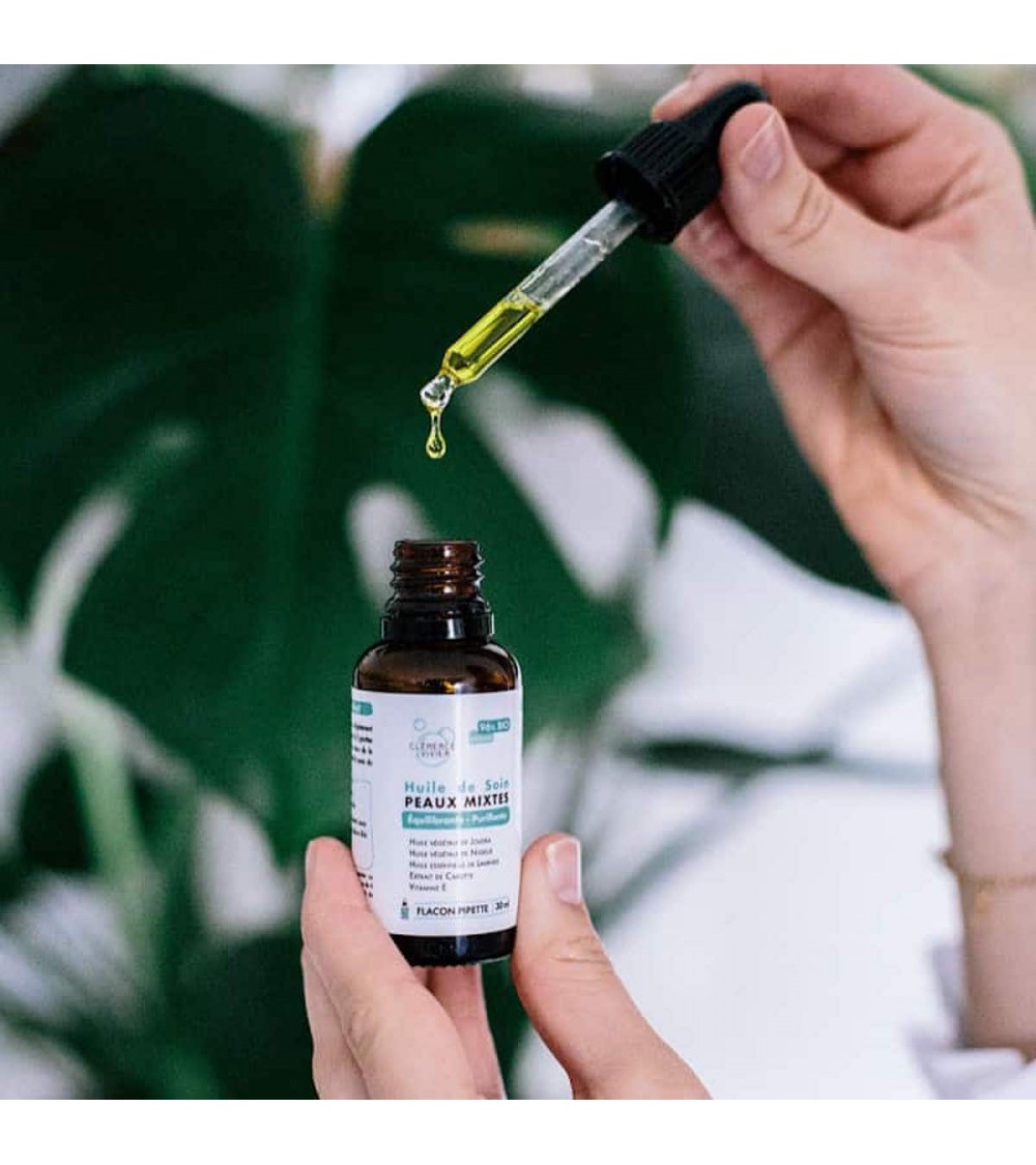 Huile de soin peaux mixtes Clémence et Vivien cosmetique naturel de qualité vegan