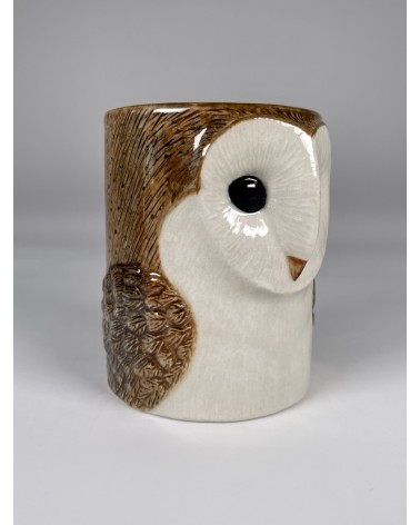 Barn Owl - Animal Pencil pot & Flower pot Quail Ceramics pretty pen pot holder cutlery toothbrush makeup brush