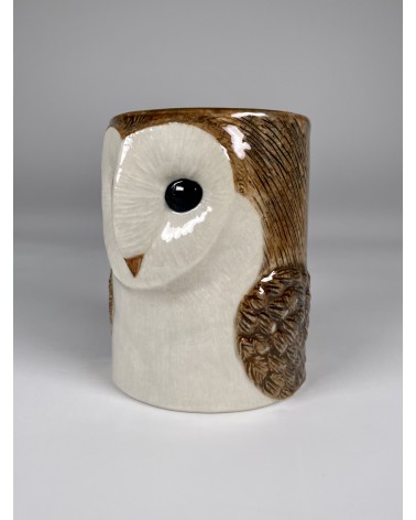 Barn Owl - Animal Pencil pot & Flower pot Quail Ceramics pretty pen pot holder cutlery toothbrush makeup brush