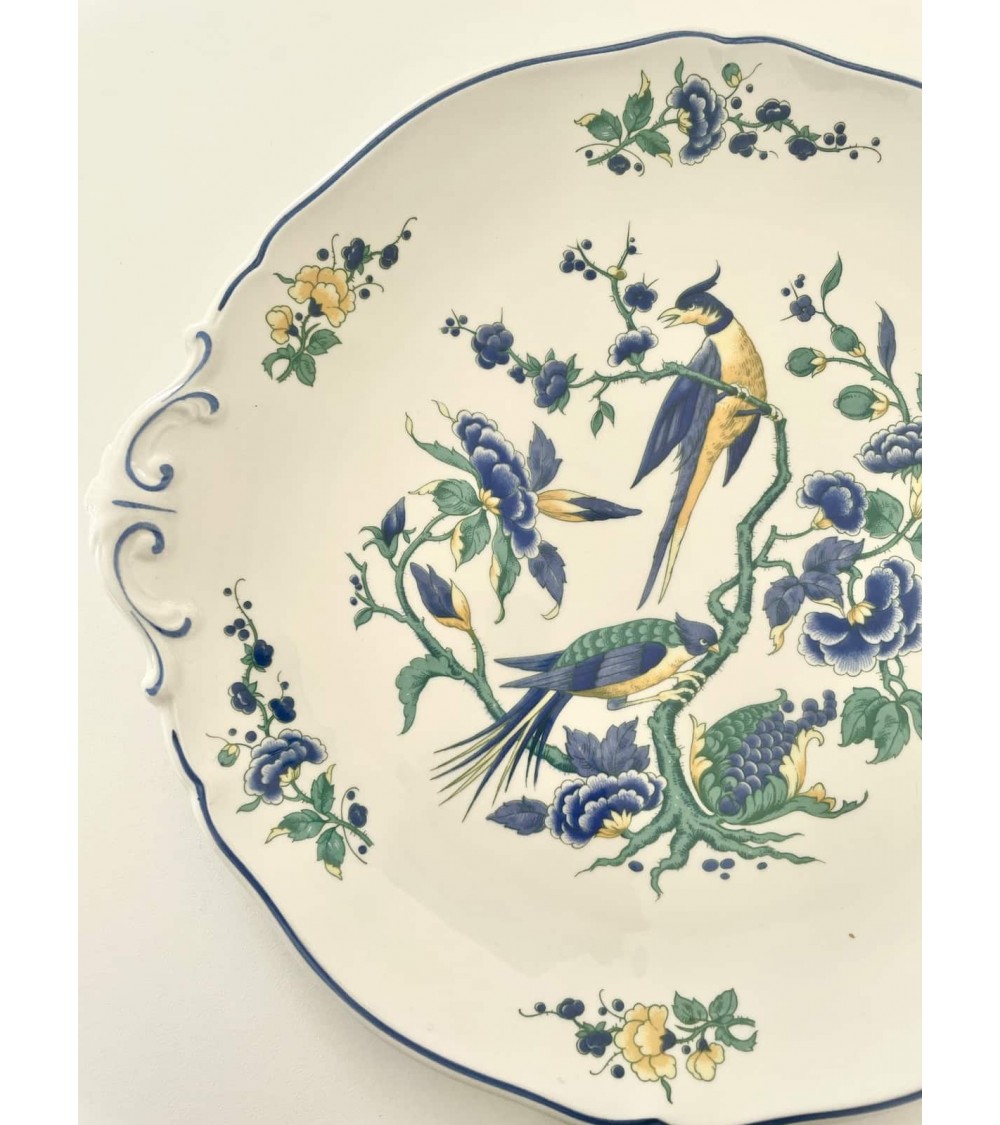 Villeroy & Boch Phoenix blau - Piatto per torte con manici kitatori mobili Oggetto di design vintage svizzera