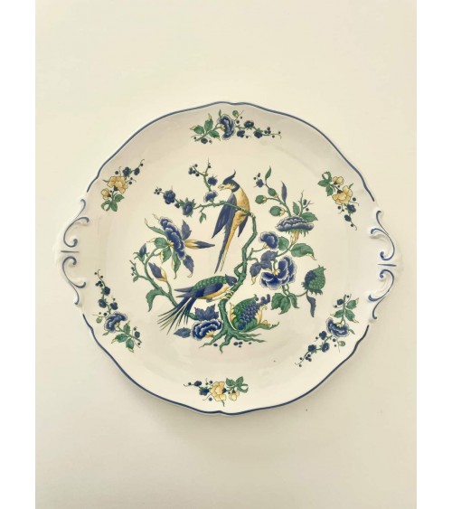 Villeroy & Boch Phoenix blau - Piatto per torte con manici kitatori mobili Oggetto di design vintage svizzera