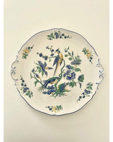 Villeroy & Boch Phoenix blau - Piatto per torte con manici kitatori mobili Oggetto di design vintage svizzera