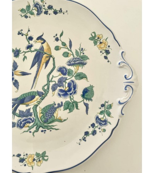 Villeroy & Boch Phoenix blau - Piatto per torte con manici kitatori mobili Oggetto di design vintage svizzera