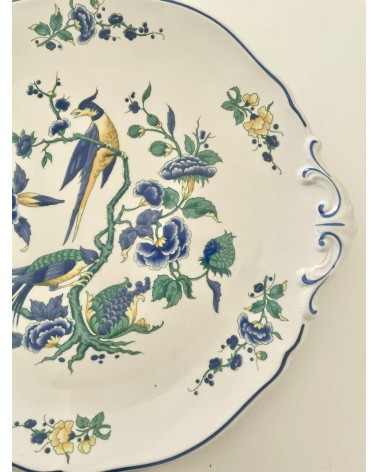 Villeroy & Boch Phoenix blau - Piatto per torte con manici kitatori mobili Oggetto di design vintage svizzera