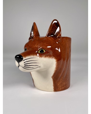 Fox - Animal Pencil pot & Flower pot Quail Ceramics pretty pen pot holder cutlery toothbrush makeup brush