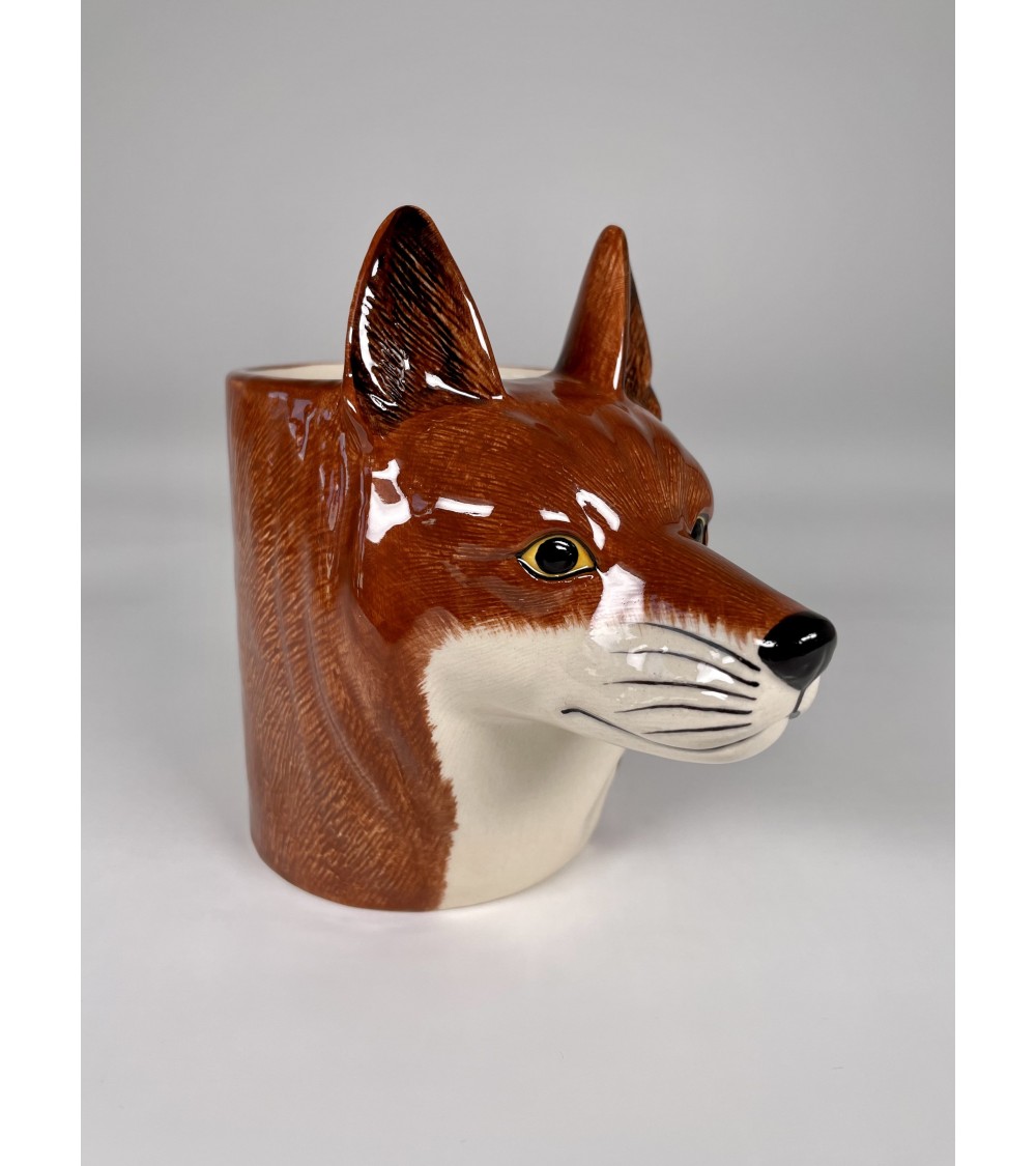 Fox - Animal Pencil pot & Flower pot Quail Ceramics pretty pen pot holder cutlery toothbrush makeup brush