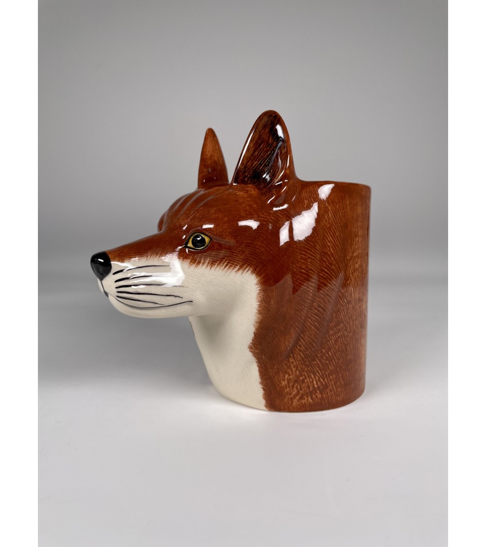 Fox - Animal Pencil pot & Flower pot Quail Ceramics pretty pen pot holder cutlery toothbrush makeup brush