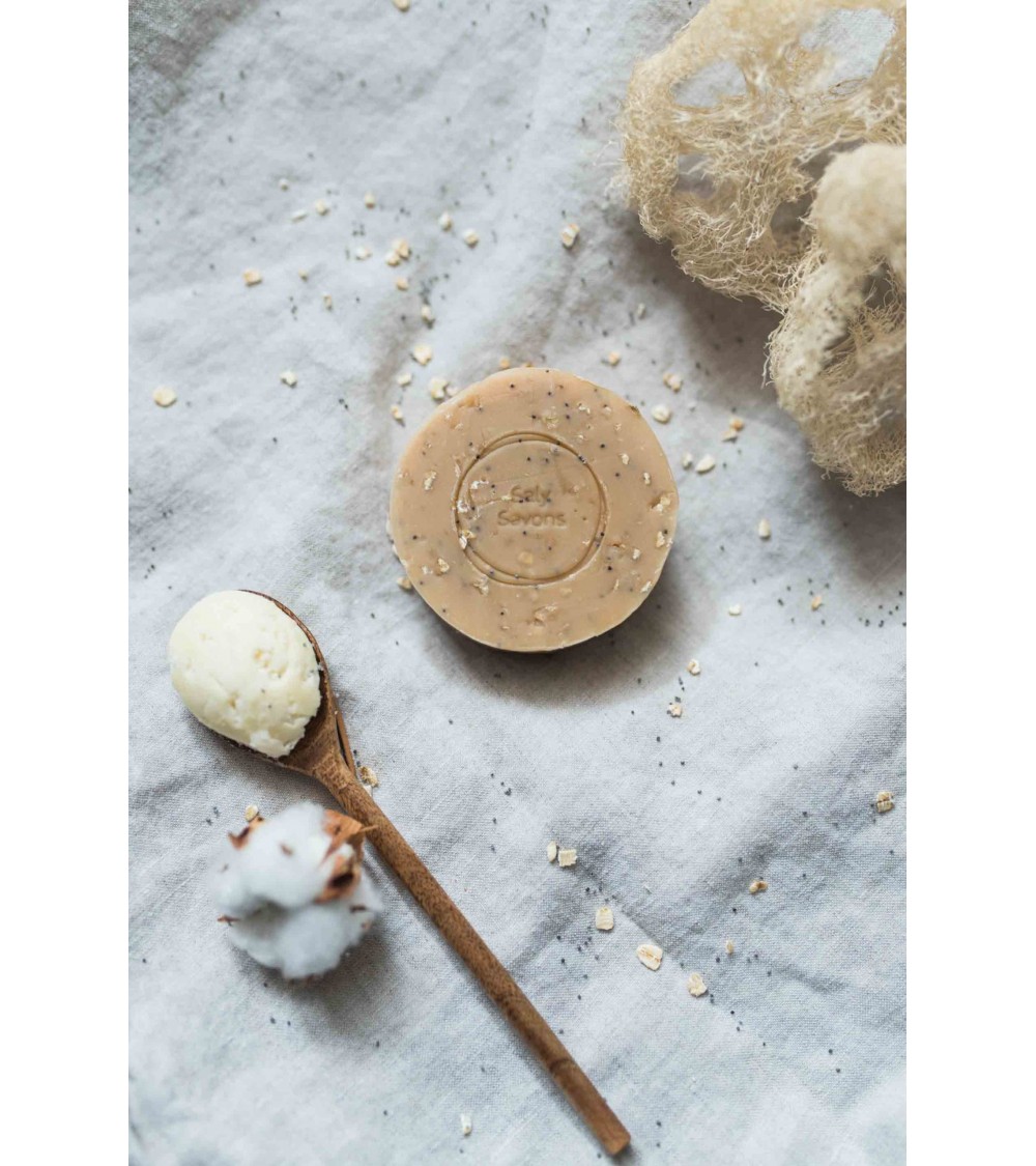Macadamia e cereali - Scrub per il corpo, Sapone naturale Saly Savons saponi solidi naturali artiginali ecoligico