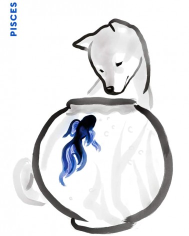 Birthday card horoscope - Pisces Rice&Ink happy birthday wishes for a good friend congratulations cards