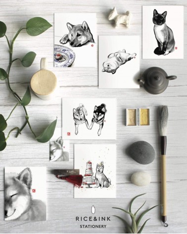 Grußkarte - Shiba-Welpe Rice&Ink glückwunschkarte zur hochzeit geburt zum geburtstag kaufen