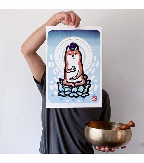 Poster - Buddha Shiba Inu Rice&Ink decorativi per pareti