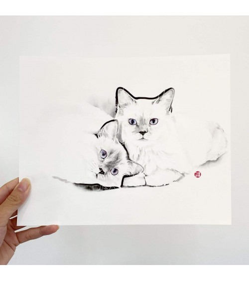 Poster - Purrfect Cats Rice&Ink decorativi per pareti