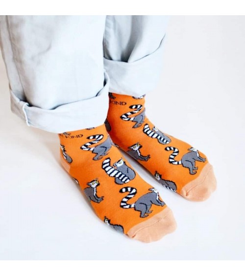 Rettet die Lemuren - Bambus Socken Bare Kind Socke lustige Damen Herren farbige coole socken mit motiv kaufen