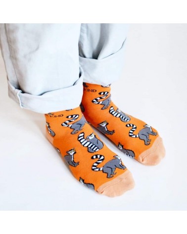 Rettet die Lemuren - Bambus Socken Bare Kind Socke lustige Damen Herren farbige coole socken mit motiv kaufen