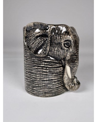 Elephant - Animal Pencil pot & Flower pot Quail Ceramics pretty pen pot holder cutlery toothbrush makeup brush