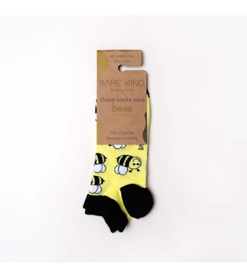 Sauvez les abeilles - Socquettes, chaussettes basses en bambou Bare Kind jolies pour femme originales pour homme chausset rig...