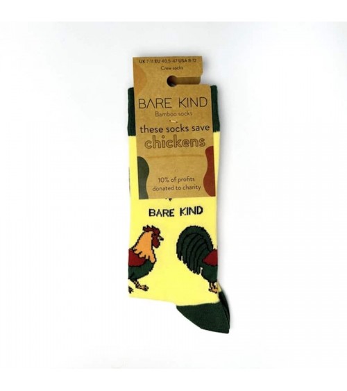 Sauvez les poules - Chaussettes en bambou Bare Kind jolies pour femme originales pour homme chausset rigolotes drole Suisse