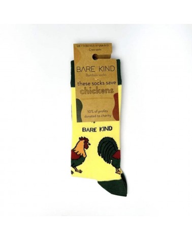 Sauvez les poules - Chaussettes en bambou Bare Kind jolies chausset pour homme femme fantaisie drole originales