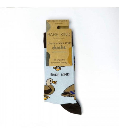 Save the ducks - Bamboo Socks Bare Kind funny crazy cute cool best pop socks for women men