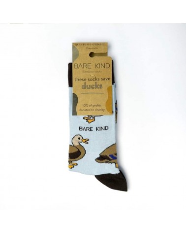 Save the ducks - Bamboo Socks Bare Kind funny crazy cute cool best pop socks for women men