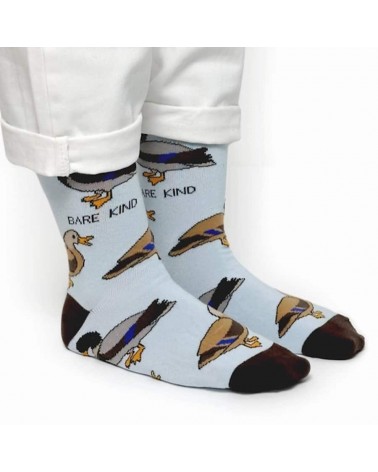 Save the ducks - Bamboo Socks Bare Kind funny crazy cute cool best pop socks for women men