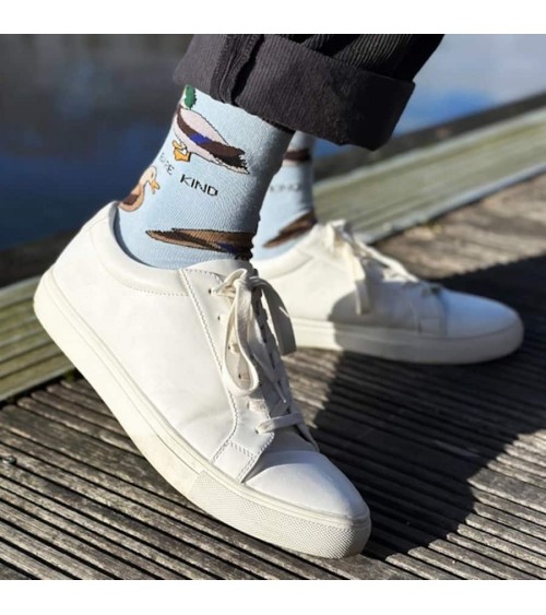 Save the ducks - Bamboo Socks Bare Kind funny crazy cute cool best pop socks for women men