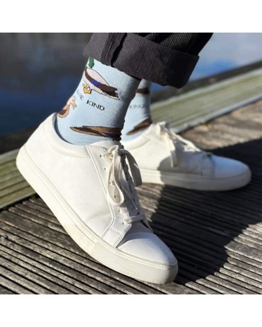 Save the ducks - Bamboo Socks Bare Kind funny crazy cute cool best pop socks for women men