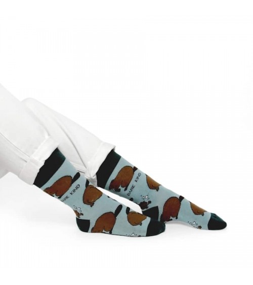 Save the Beavers - Bamboo Socks Bare Kind funny crazy cute cool best pop socks for women men