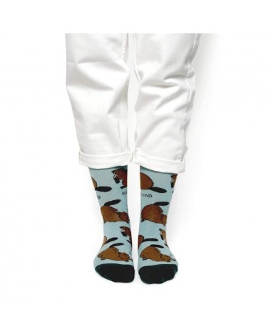 Save the Beavers - Bamboo Socks Bare Kind funny crazy cute cool best pop socks for women men