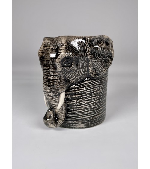 Elephant - Animal Pencil pot & Flower pot Quail Ceramics pretty pen pot holder cutlery toothbrush makeup brush