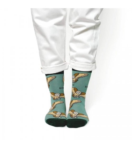 Save the Barn Owls - Bamboo Socks Bare Kind funny crazy cute cool best pop socks for women men