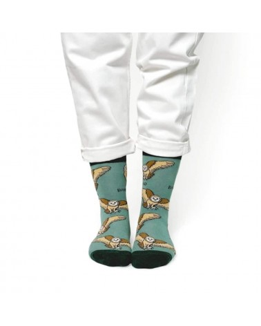 Save the Barn Owls - Bamboo Socks Bare Kind funny crazy cute cool best pop socks for women men