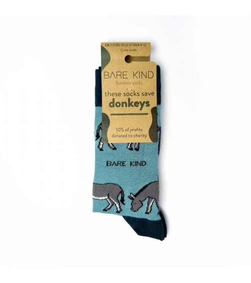 Save the Donkeys - Bamboo Socks Bare Kind funny crazy cute cool best pop socks for women men