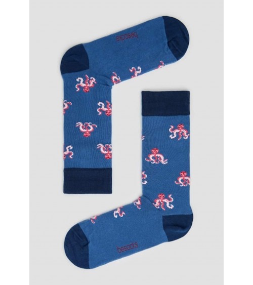 Socks BeOctopus - Blue Besocks funny crazy cute cool best pop socks for women men