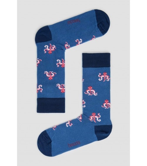 Calze BeOctopus - Polpo - Blu Besocks calze da uomo per donna divertenti simpatici particolari
