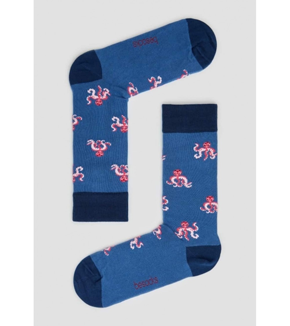 Socks BeOctopus - Blue Besocks funny crazy cute cool best pop socks for women men
