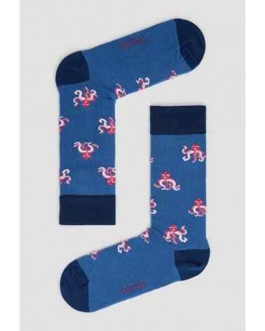 Calze BeOctopus - Polpo - Blu Besocks calze da uomo per donna divertenti simpatici particolari