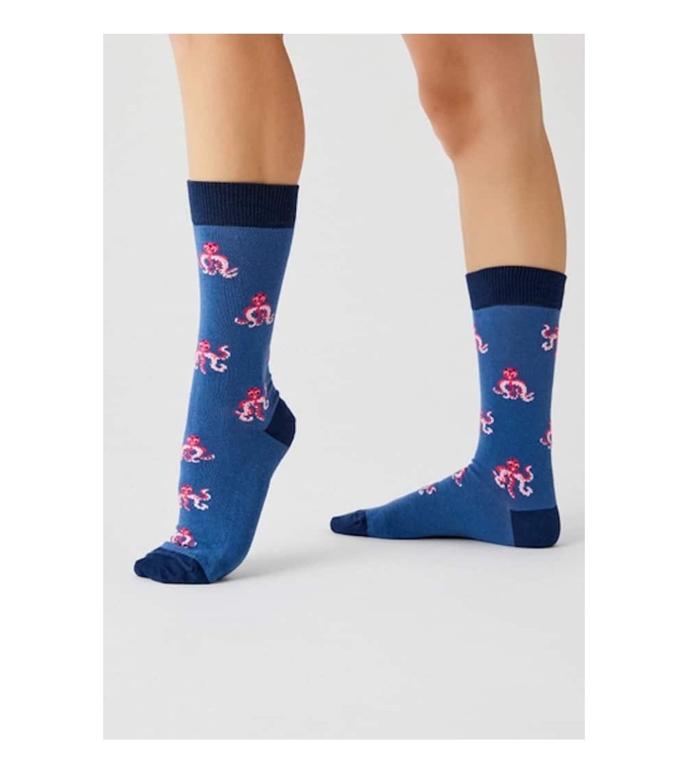 Socks BeOctopus - Blue Besocks funny crazy cute cool best pop socks for women men