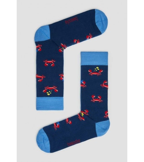 Socken BeCrab - Krabben - Blau Besocks Socke lustige Damen Herren farbige coole socken mit motiv kaufen
