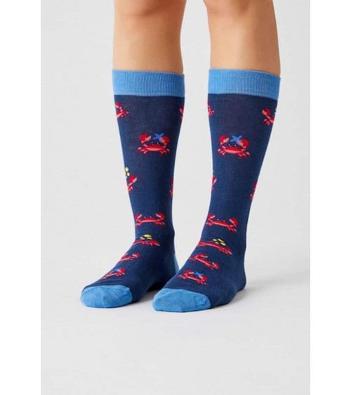 Chaussettes BeCrab - Crabes - Bleu Besocks jolies pour femme originales pour homme chausset rigolotes drole Suisse