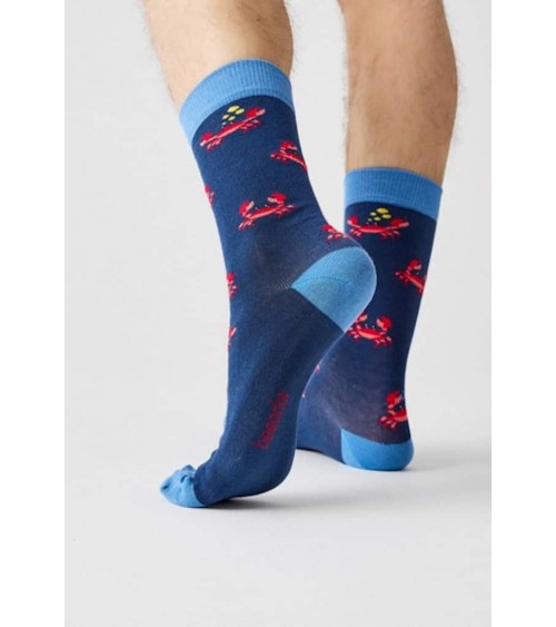 Chaussettes BeCrab - Crabes - Bleu Besocks jolies pour femme originales pour homme chausset rigolotes drole Suisse