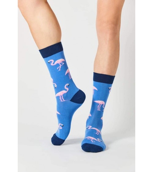 Socken Be Flamingo - Blau Besocks socke kuschelsocken für damen lustig herren farbige coole socken