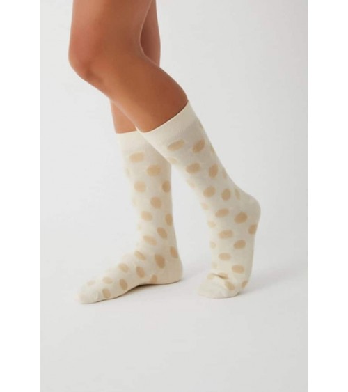 Calze a pois BePolkadots - Beige Besocks calze da uomo per donna divertenti simpatici particolari